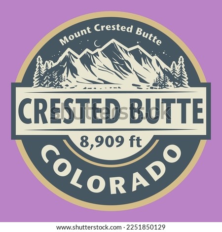 Abstract stamp or emblem with the name of Crested Butte, Colorado, vector illustration