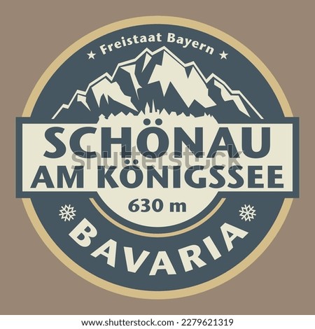 Abstract stamp or emblem with Schonau am Konigssee, Bavaria, Germany name, vector illustration