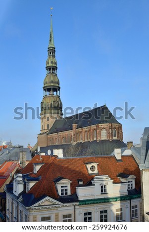 St. Peter's Church is a Lutheran church in Riga, the capital of Latvia, dedicated to Saint Peter. It is a parish church of the Evangelical Lutheran Church of Latvia.