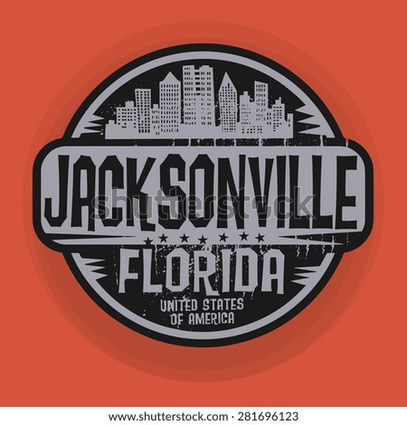 Stamp Or Label With Name Of Jacksonville, Florida, Vector Illustration ...