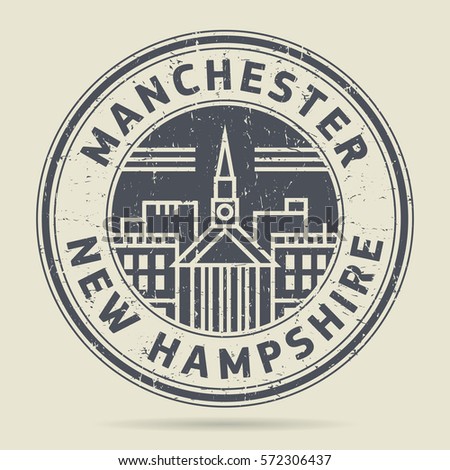 Grunge rubber stamp or label with text Manchester, New Hampshire written inside, vector illustration