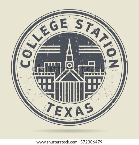 Grunge rubber stamp or label with text College Station, Texas written inside, vector illustration