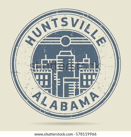 Grunge rubber stamp or label with text Huntsville, Alabama written inside, vector illustration