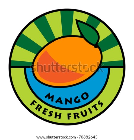Fruit Label, Mango, Vector Illustration - 70882645 : Shutterstock