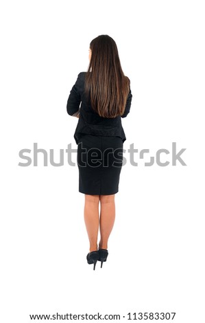 Isolated Young Business Woman Back View Stock Photo 113583307 ...