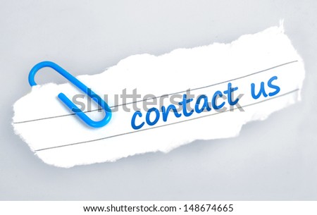 Contact us word on grey background