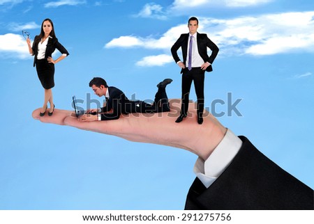 Hand holding business team outdoor