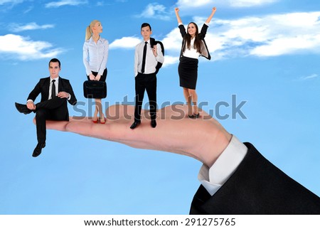 Hand holding business team outdoor