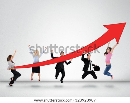 Red arrow report growth statistics
