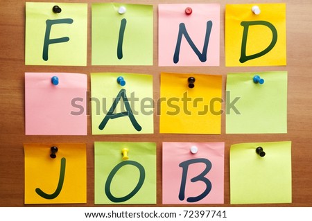 Find  a job made by many post it