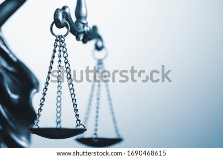 Close up detail of the scales of justice