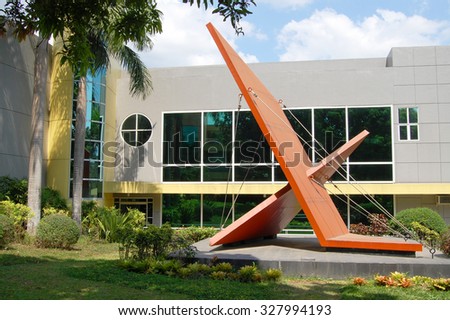 ANTIPOLO, PH - OCT. 15: Meralco Development Center (MMLDC) facade on October 15, 2015 in Sumulong Highway, Antipolo. MMLDC helps and offers visitors facilities, rooms, gardens and an aviary.