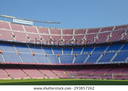 BARCELONA, SPAIN - Sep 30: Camp Nou, Stadium of Football Club Barcelona on September 30, 2014in Barcelona, Spain.