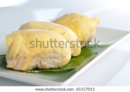 King of fruits,Durian on banana leaf.