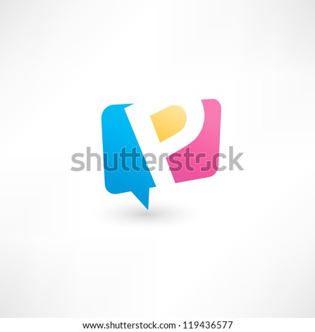 Abstract bubble icon  based on the letter P