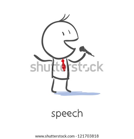 Businessman Talking On Microphone