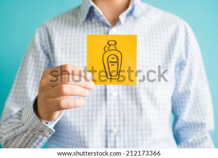 Figure icon syrup bottle in hand