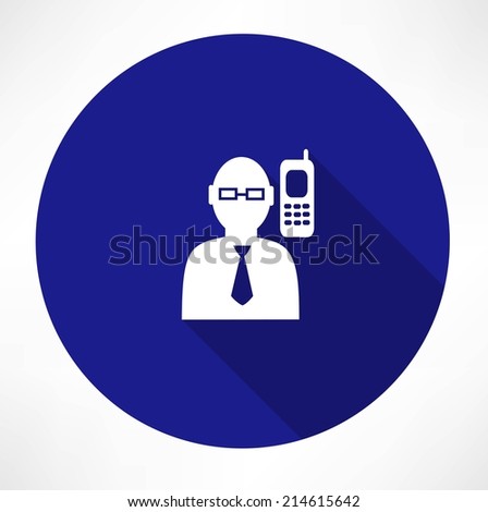 Businessman talking on a phone icon