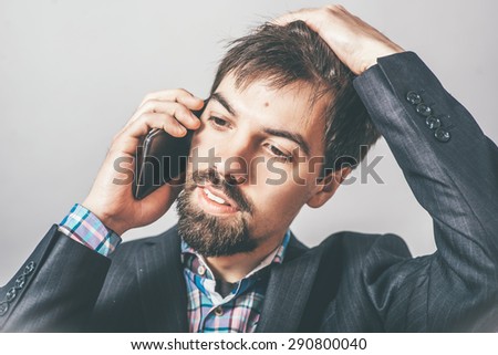 businessman calling on the phone