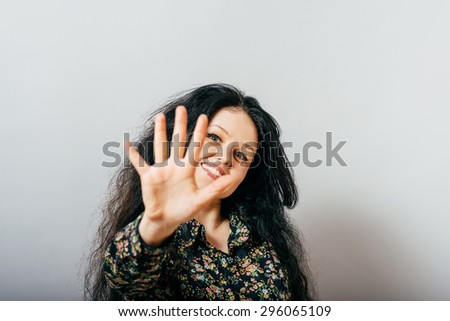 young woman  give a five