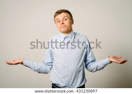 man throws up his hands Foto stock © 