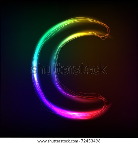 Vector Alphabet. Neon Letter C - 72453496 : Shutterstock