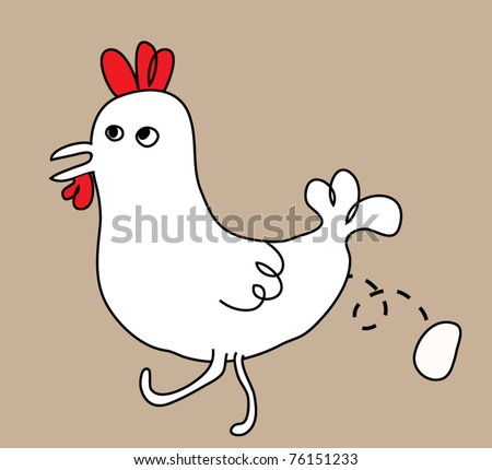 Happy Cartoon Chicken With Egg. Stock Vector Illustration 76151233 ...