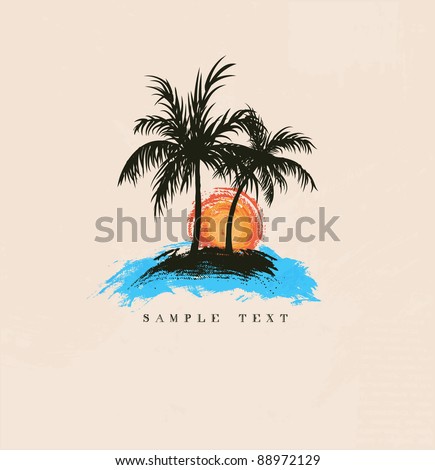 Palm Trees Stock Vector Illustration 88972129 : Shutterstock