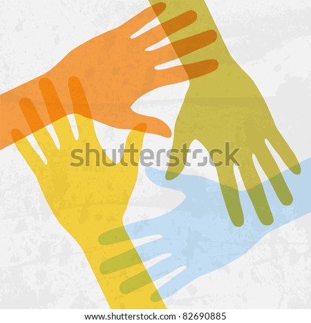  hands connecting