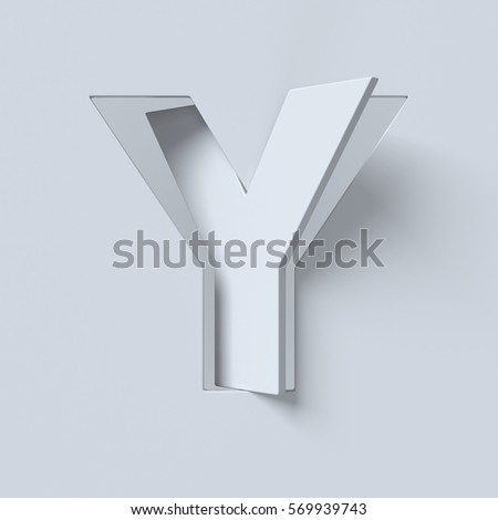 Cut out and rotated font 3d rendering letter Y Zdjęcia stock © 