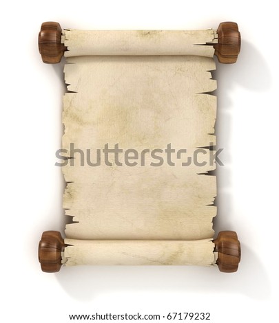 Parchment Scroll 3d Illustration Isolated On White Background ...