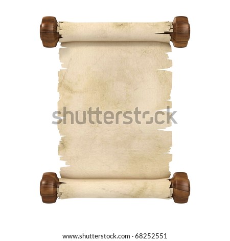 Parchment Scroll 3d Illustration Isolated On White Background ...