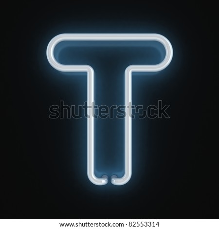 Neon Font Letter T Stock Photo 82553314 : Shutterstock