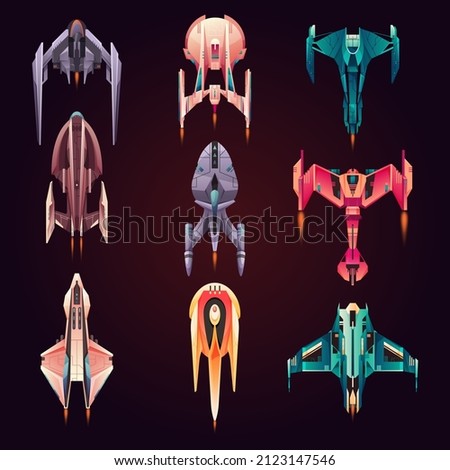 Starships, spaceships or galaxy space jet ships