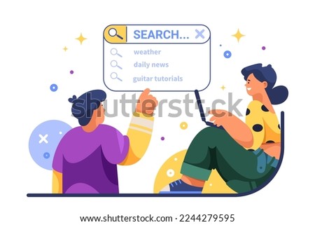 Google searching system or seo, vector illustration or banner.