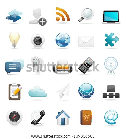 web and internet icon set