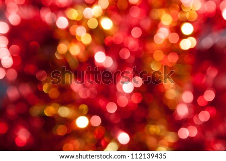 Defocused abstract red and yellow christmas background