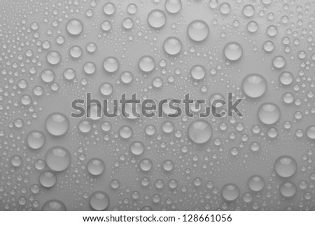 Water drops on silver background