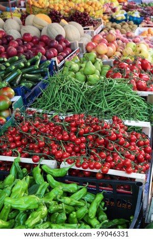 Fresh vegetables at farmer market in Italy