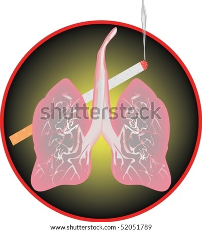 Human Lungs, Are Filled By A Smoke From A Decaying Cigarette Stock ...