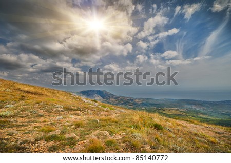 mountain range. natural composition. sunlight