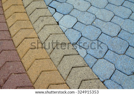 Colored concrete paving