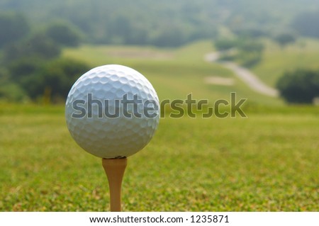 golf ball teed up