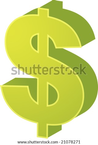 United States Dollar Currency Symbol Isometric Illustration - 21078271 ...