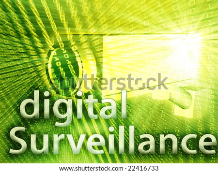 Security video camera digital surveillance equipment illustration