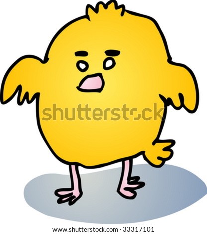 Fat Rounded Cute Bird Cartoon Comic Illustration Vector - 33317101 ...