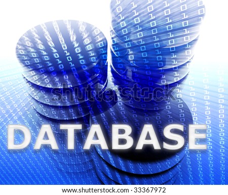Database Data storage abstract, computer technology concept illustration