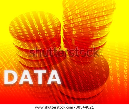 Data storage abstract, computer technology information concept illustration