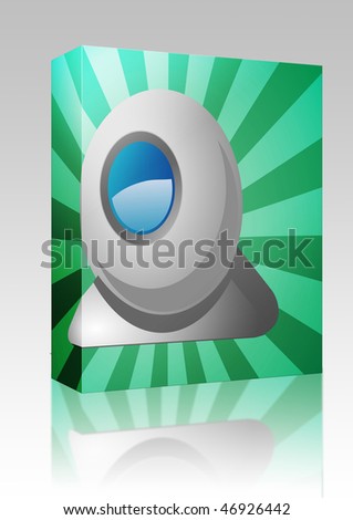 Software package box Computer webcam peripheral hardware video device illustration