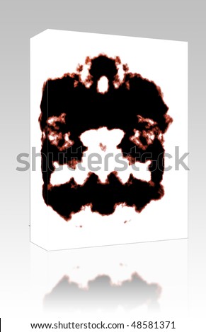 Software package box Rorschach inkblot test illustration, random abstract design